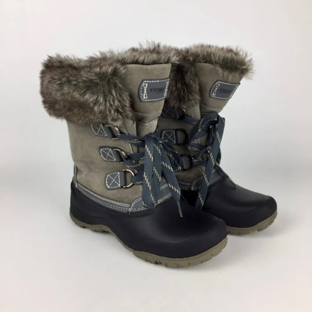 Khombu The Slope Waterproof Gray Winter Snow Boots 7